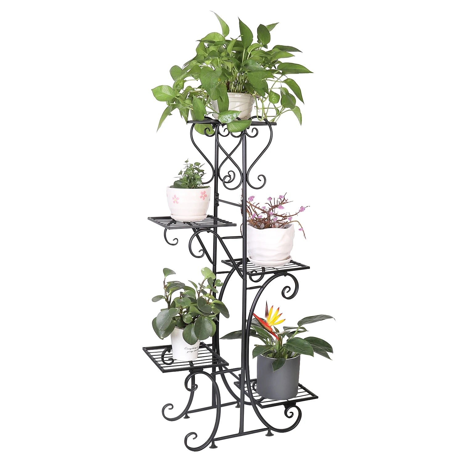 5 Tier Metal Plant Stand Indoor Outdoor Iron Flower Pot Display Shelf Rack