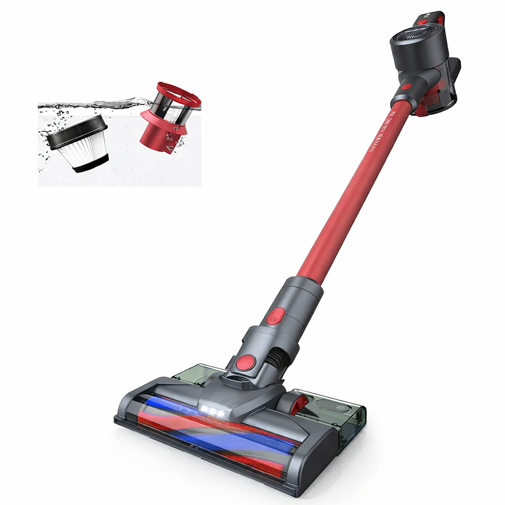 2-in-1 Cordless Wet Dry Vacuum Cleaner with Water Tank Portable Stick Handheld Cleaner for Home Floors Carpet