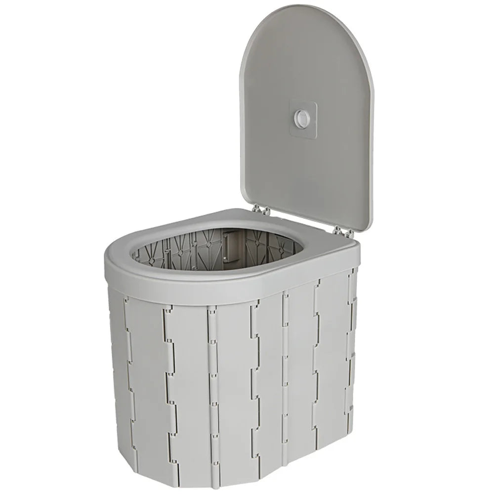 Portable Folding Camping Toilet with Odor Control Bags Non-Slip Base for Travel Caravan Outdoor Use