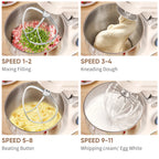 1200W Electric Stand Mixer 5L Bowl 11 Speed Tilt-Head Kitchen Food Mixer with Attachments