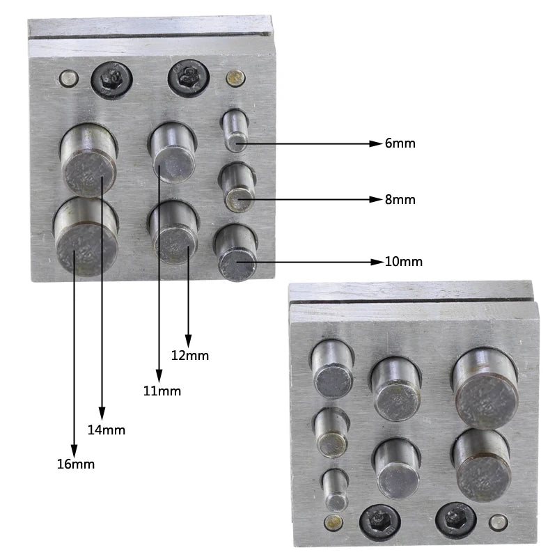 7-Piece Heavy Duty Disc Cutter Punch Set High Carbon Steel Round Jewelry Cutting Tool