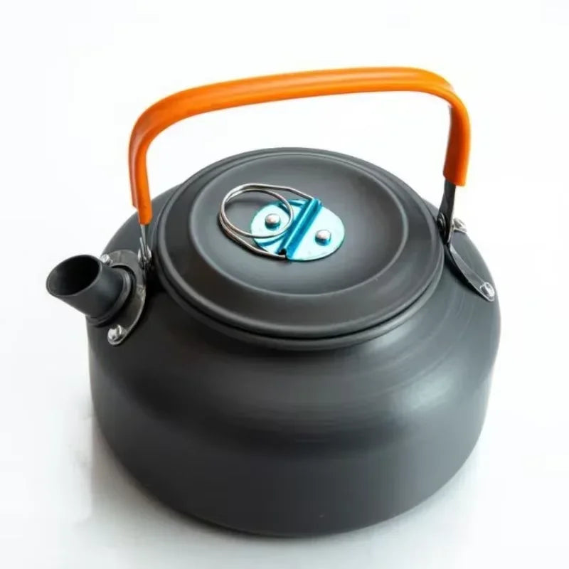 Portable Camping Cookware Set Aluminum Nonstick Pots and Pan with Kettle for Outdoor Cooking