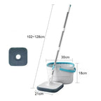 Portable Mop and Bucket Set with Automatic Dewatering, 2 Mopheads, 31x22x32 cm