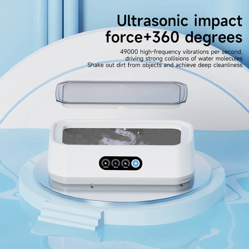 Portable Ultrasonic Cleaner 650ml 18W High Frequency Cleaning Machine for Glasses and Jewelry