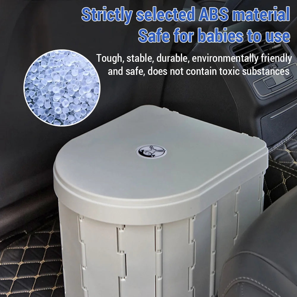 Portable Folding Camping Toilet with Odor Control Bags Non-Slip Base for Travel Caravan Outdoor Use