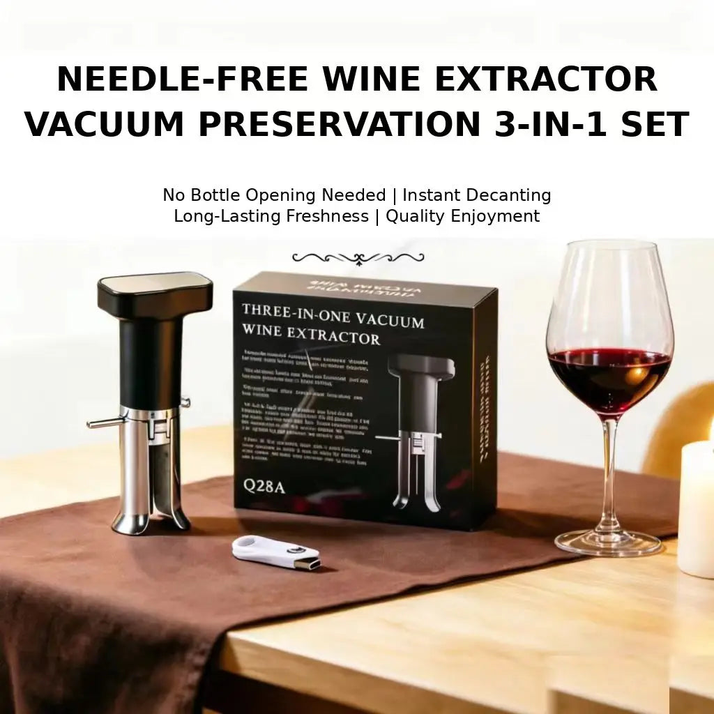 Automatic Electric Wine Bottle Opener with Aerator Pourer and Vacuum Wine Preserver 3-in-1