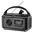 Rechargeable Solar Emergency Radio 12000mAh Portable AM FM Radio with Hand Crank Flashlight and Lamp