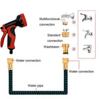 Expandable Garden Hose Pipe with Multifunction Spray Gun Flexible Water Hose for Yard Cleaning