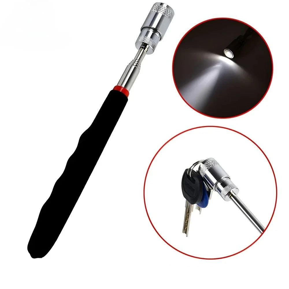 Telescopic Magnetic Pickup Tool with LED Light Portable Extendable Pen for Screws Nuts Bolts Metal Parts