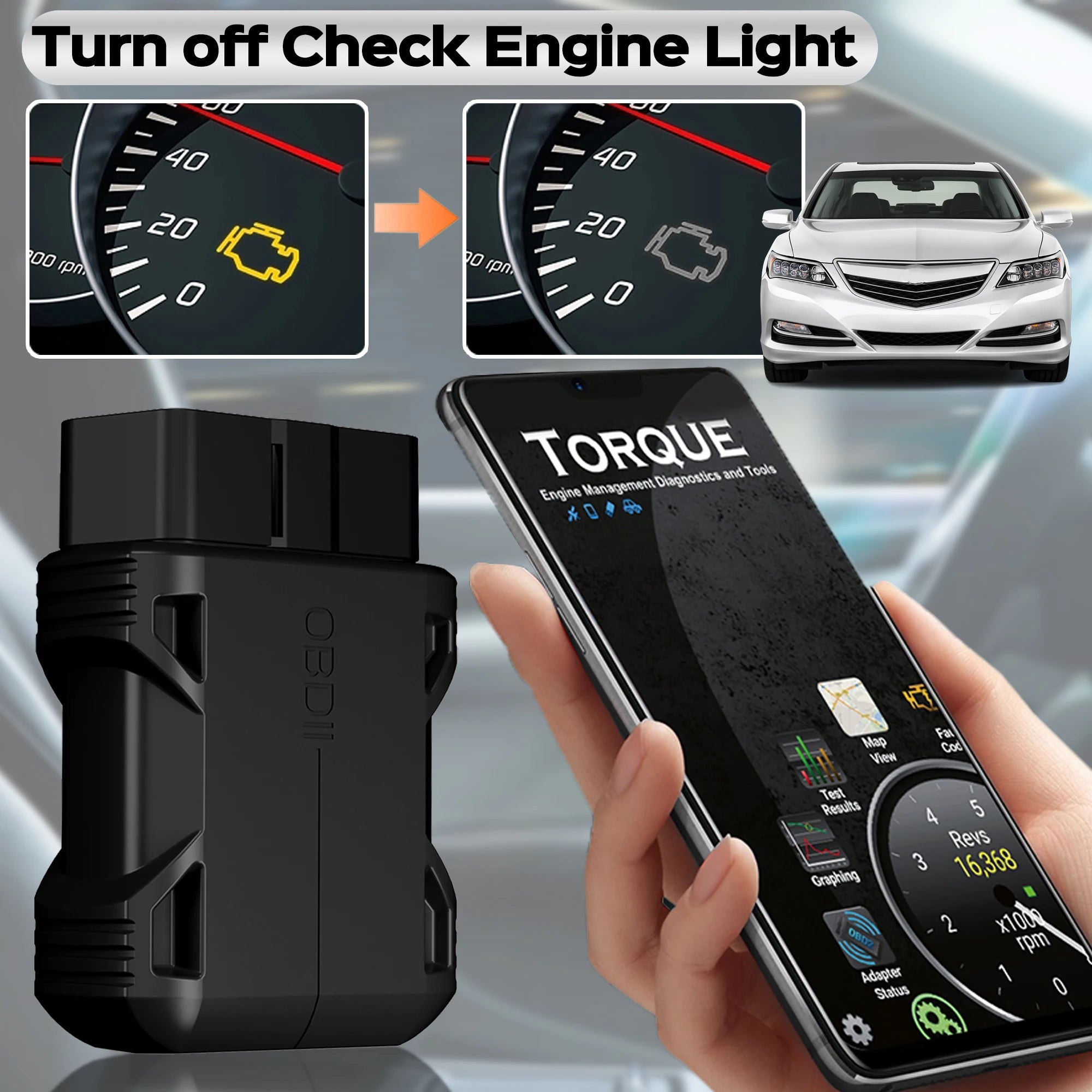 Wireless OBD2 Scanner Bluetooth Diagnostic Tool for Vehicles with Mobile App Support
