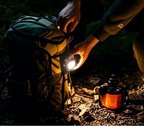 Portable Rechargeable LED Keychain Flashlight with COB Work Light and Stepless Dimming