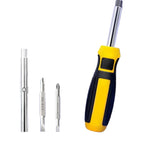 6-in-1 Multi-Bit Ratcheting Screwdriver with Phillips, Slotted Bits & Nut Driver Portable Repair Tool