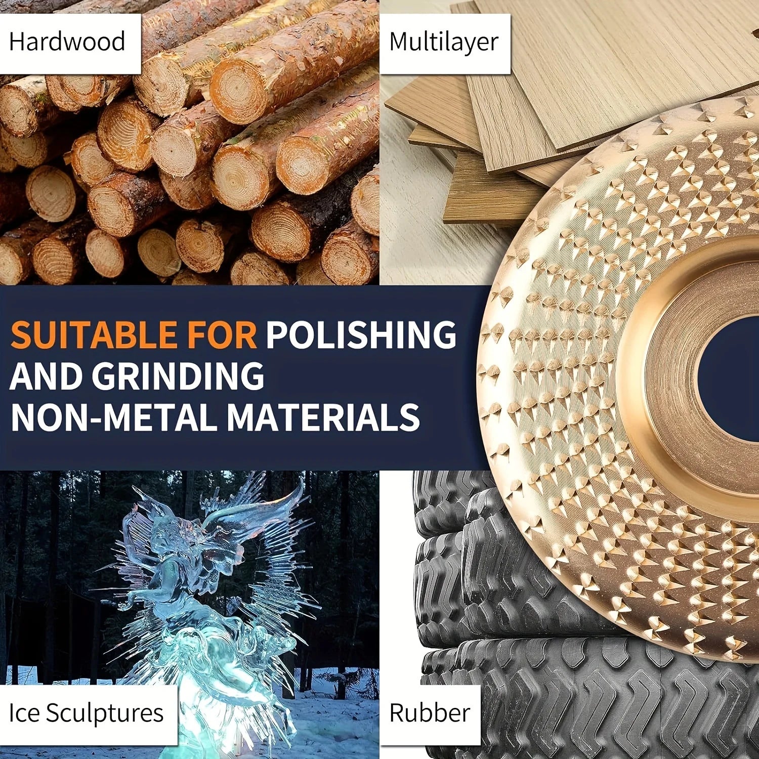 Wood Carving Disc Set 5 Piece Angle Grinder Shaping Wheel Kit 10cm Woodworking Abrasive Discs