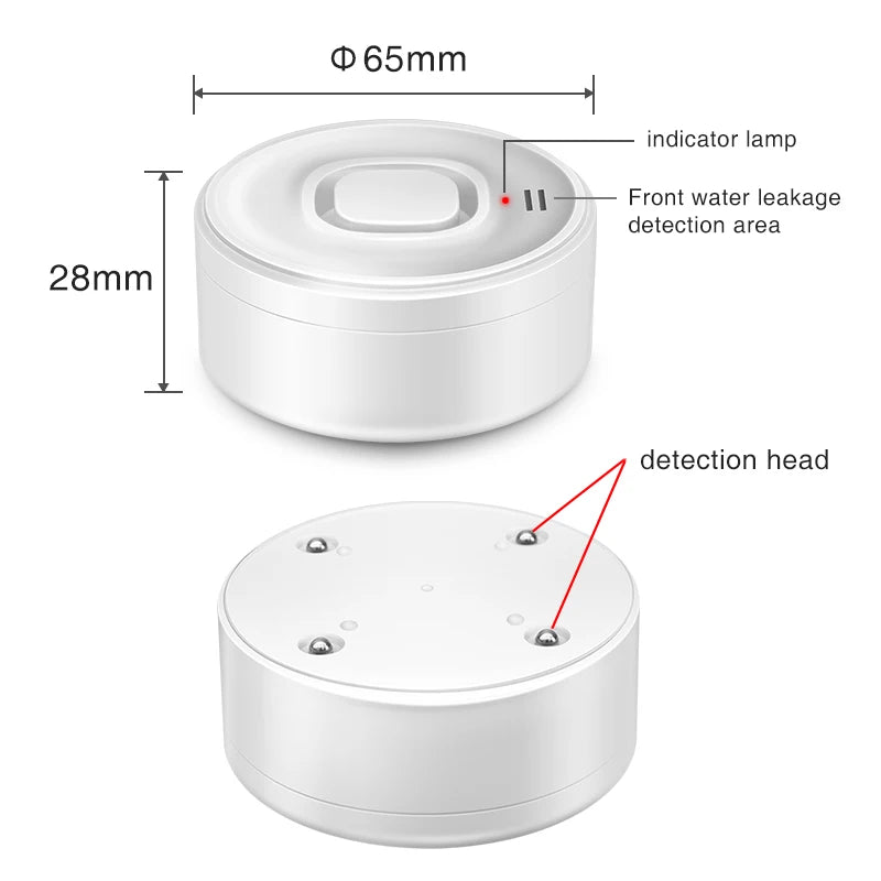 Smart WiFi Water Leak Detector 3 Pack with Hub 100dB Alarm App Alerts and IP55 Sensors