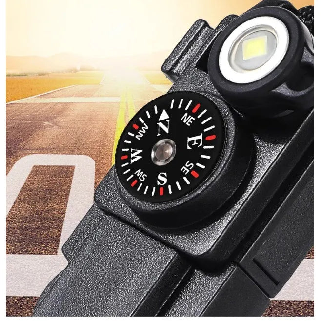 Paracord Survival Bracelet 13-in-1 Outdoor Multi Tool with LED Light Compass and Fire Starter