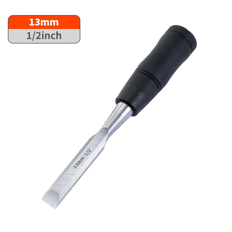 Heavy Duty 7.5" Woodworking Chisel Mn65 Carbon Steel with Hammer End and Non-Slip Handle