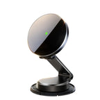 Portable Magnetic Car Phone Mount with 15W Wireless Charging and 360° Adjustable Rotation