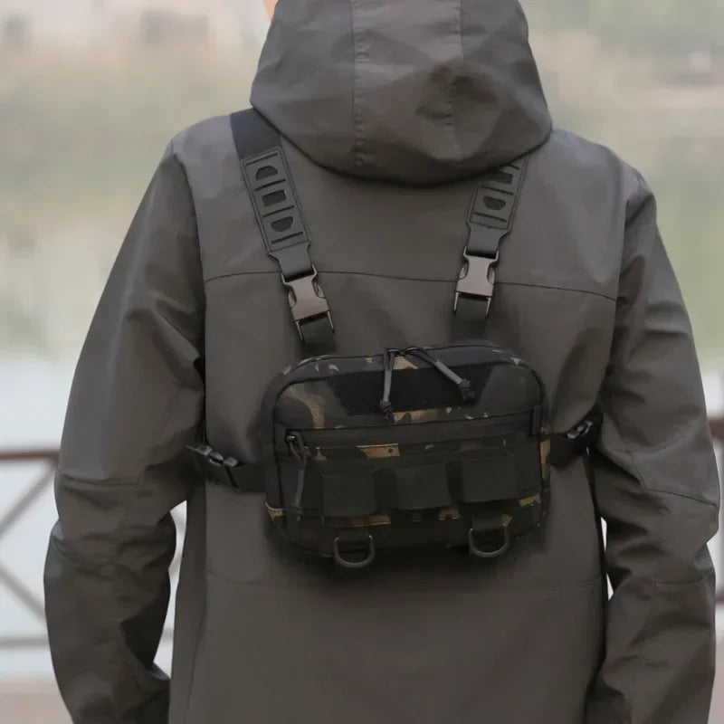 Fishing Chest Bag Men's Tactical Bags Waterproof Molle Nylon Climbing Camping Backpacks Outdoor Travel Vest Backpack Fanny Pack