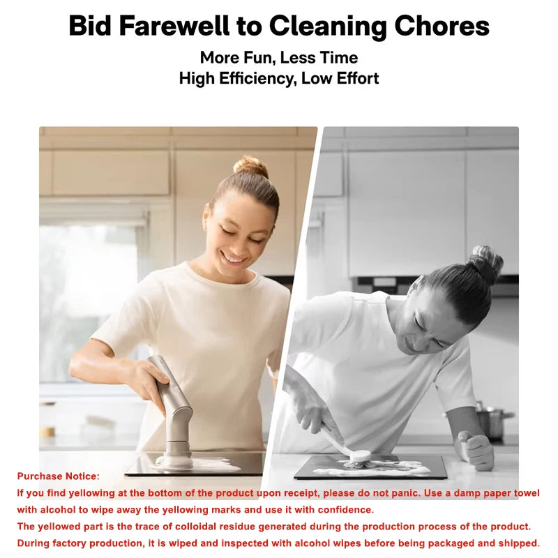 Cordless Electric Spin Scrubber with 9 Brush Heads USB Rechargeable Waterproof Cleaning Brush for Home Use