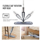 Magic Spray Mop with Reusable Microfiber Pad 360° Rotating Head for Wooden Floors Kitchen Window Cleaning Tool