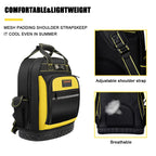 Heavy Duty Tool Backpack Waterproof Oxford Cloth Tool Organizer with Multiple Pockets and Rubber Base