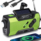 Portable Emergency Radio with Solar and Hand Crank Rechargeable AM FM Radio with Flashlight and SOS Alarm