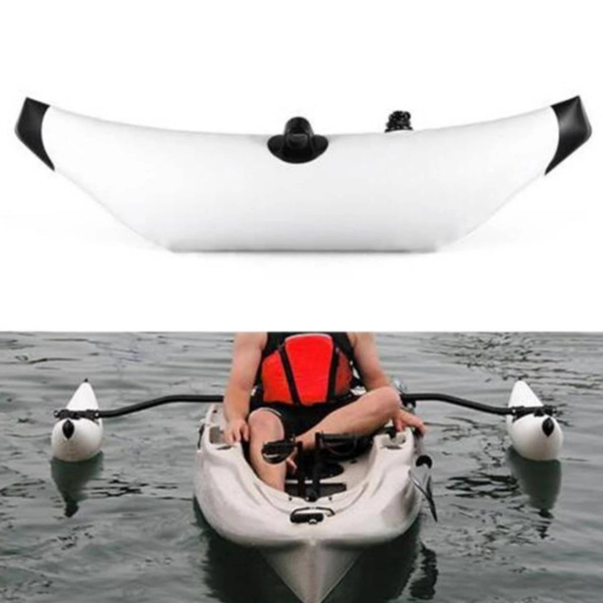 Inflatable Kayak Stabilizer Outrigger Float Kit with Mounting Rods and Hardware