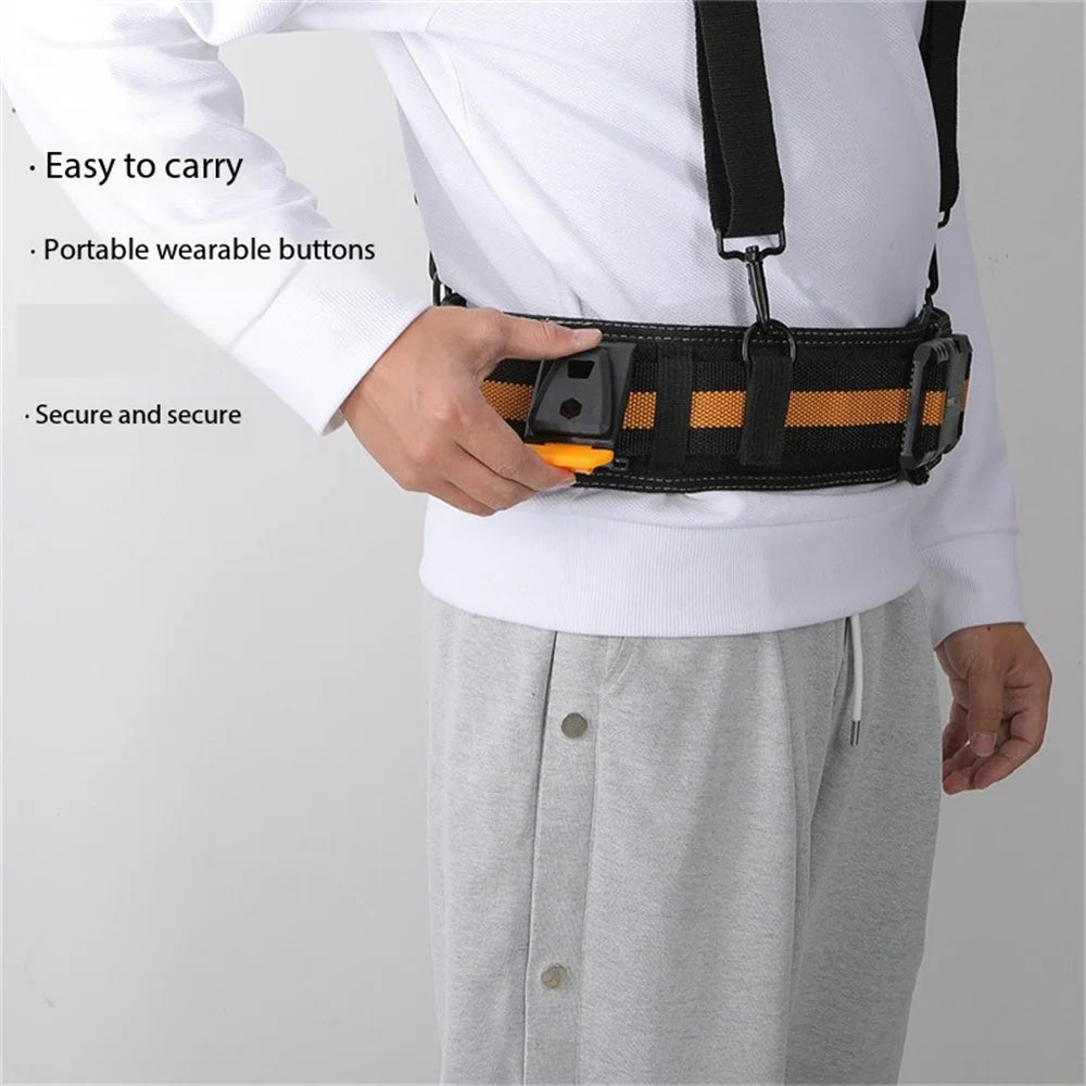 Heavy Duty 2-in-1 Tool Belt Set with Adjustable Suspenders Oxford Cloth Work Support System