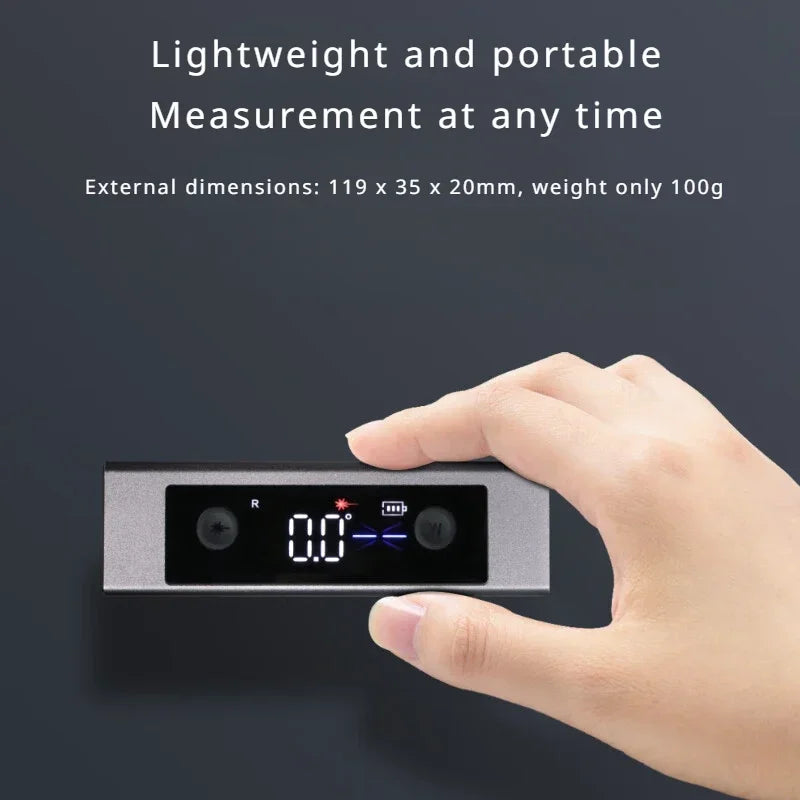 Digital Laser Angle Meter with Dual Line Projection and Magnetic Base for Construction and DIY