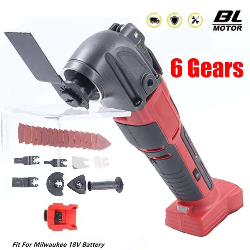 Cordless Oscillating Multi Tool 18V 6-Speed Electric Cutting Saw for Wood Metal Plastic