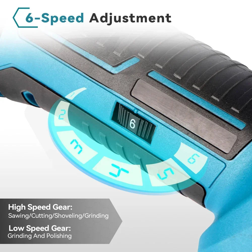 Cordless Oscillating Multi Tool 600W Variable Speed Cutter Trimmer Kit with 22 Accessories and Batteries