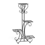 4 Tier Metal Plant Stand Indoor Outdoor Flower Pot Display Rack Black White