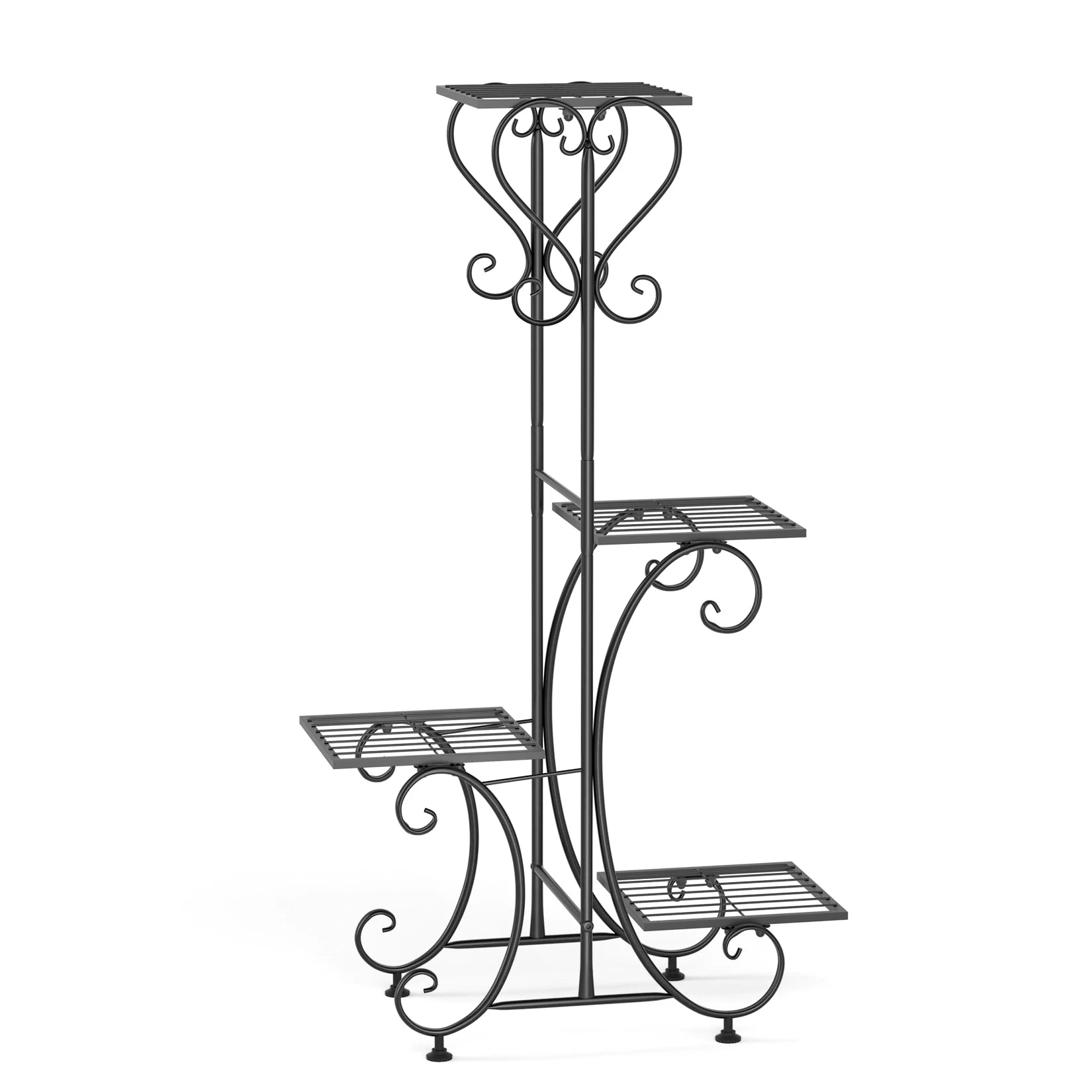 4 Tier Metal Plant Stand Indoor Outdoor Flower Pot Display Rack Black White