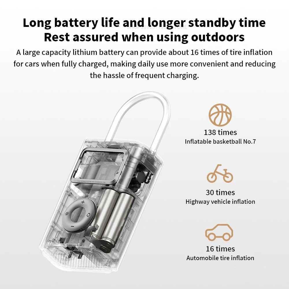 Rechargeable Portable Air Compressor 150 PSI with Digital Control Tire Inflator Pump
