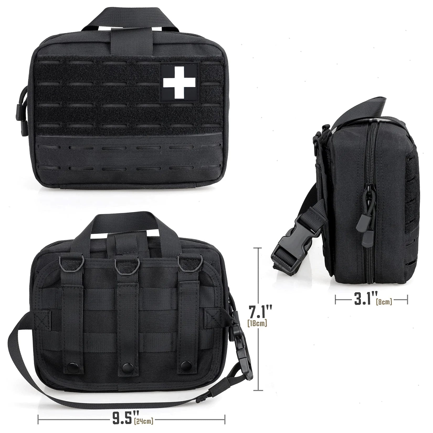 Large Capacity Molle Tactical Utility Pouch with Quick Release Multi Compartment Storage Bag