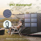 Portable 60W Foldable Solar Charger with 18V DC Output, USB-C 60W and USB-A x2 for Camping and Travel