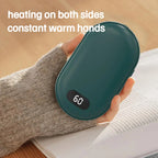2-in-1 USB Rechargeable Hand Warmer and Portable Power Bank Compact Pocket Warmer for Outdoor Use
