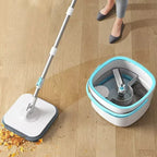 Portable Mop and Bucket Set with Automatic Dewatering, 2 Mopheads, 31x22x32 cm
