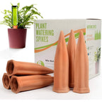 Ceramic Self Watering Spikes 6-Pack for Indoor and Outdoor Potted Plants Terracotta Auto Waterer