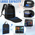 Heavy Duty Tool Backpack with Padded Shoulder Straps and Removable Tool Organizer