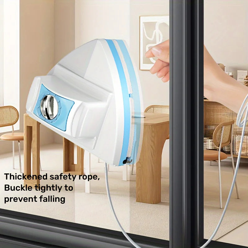 Adjustable Magnetic Double-Sided Window Cleaner with Anti-Fall Rope for High-Rise Windows