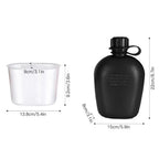 3 Piece Camping Canteen Kit with Aluminum Cup and Carry Cover for Hiking Backpacking and Outdoor Use