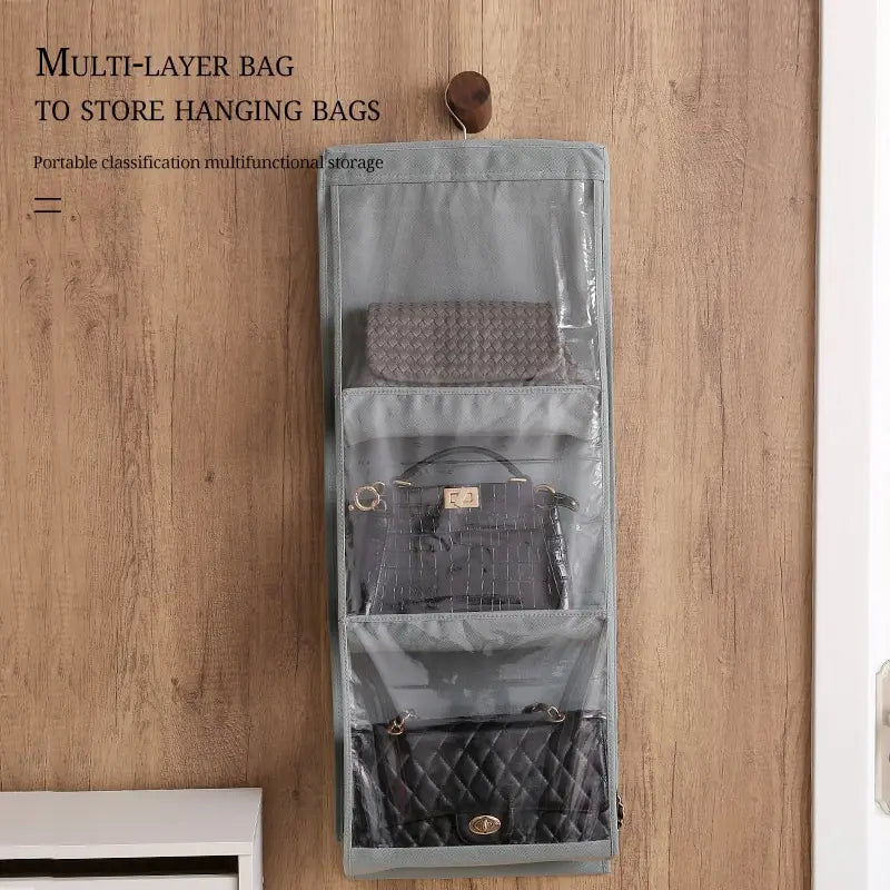 Hanging Closet Organizer 6 Pocket Storage Bag for Handbags Accessories and Sundries