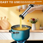 Stainless Steel Churro Maker Kit with 3 Nozzles Reusable Piping Bag Filling Tools and Cleaning Brushes