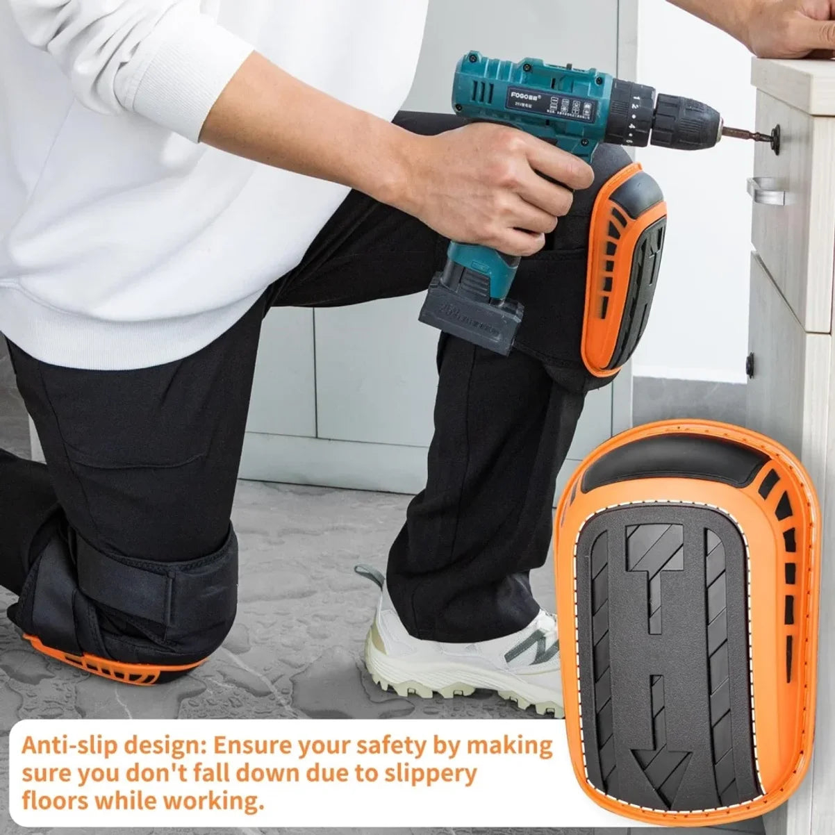 Knee Pads Heavy Duty Gel and EVA Foam Cushioned Adjustable Work Knee Pads with Extension Strap