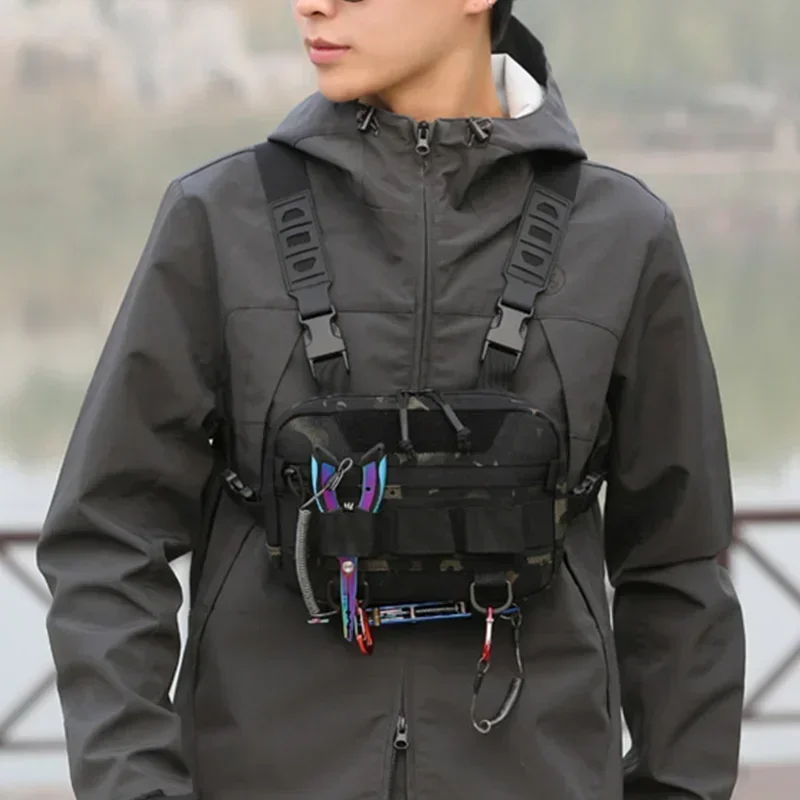 Fishing Chest Bag Men's Tactical Bags Waterproof Molle Nylon Climbing Camping Backpacks Outdoor Travel Vest Backpack Fanny Pack
