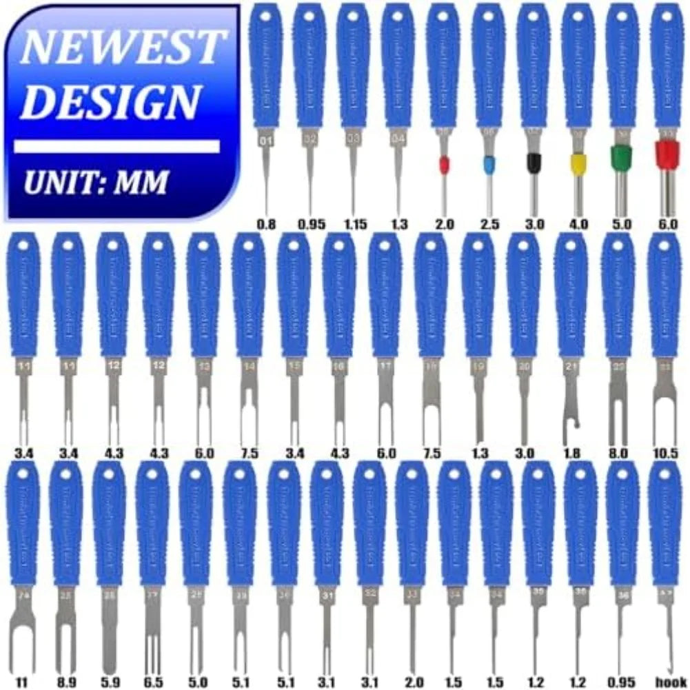Terminal Removal Tool Kit 41 Piece Multi-Function Electrical Connector Depinning Set with Storage Case