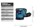 Cordless Brushless Random Orbital Sander 125mm 18V Variable Speed for 18V Lithium Battery Skin Only