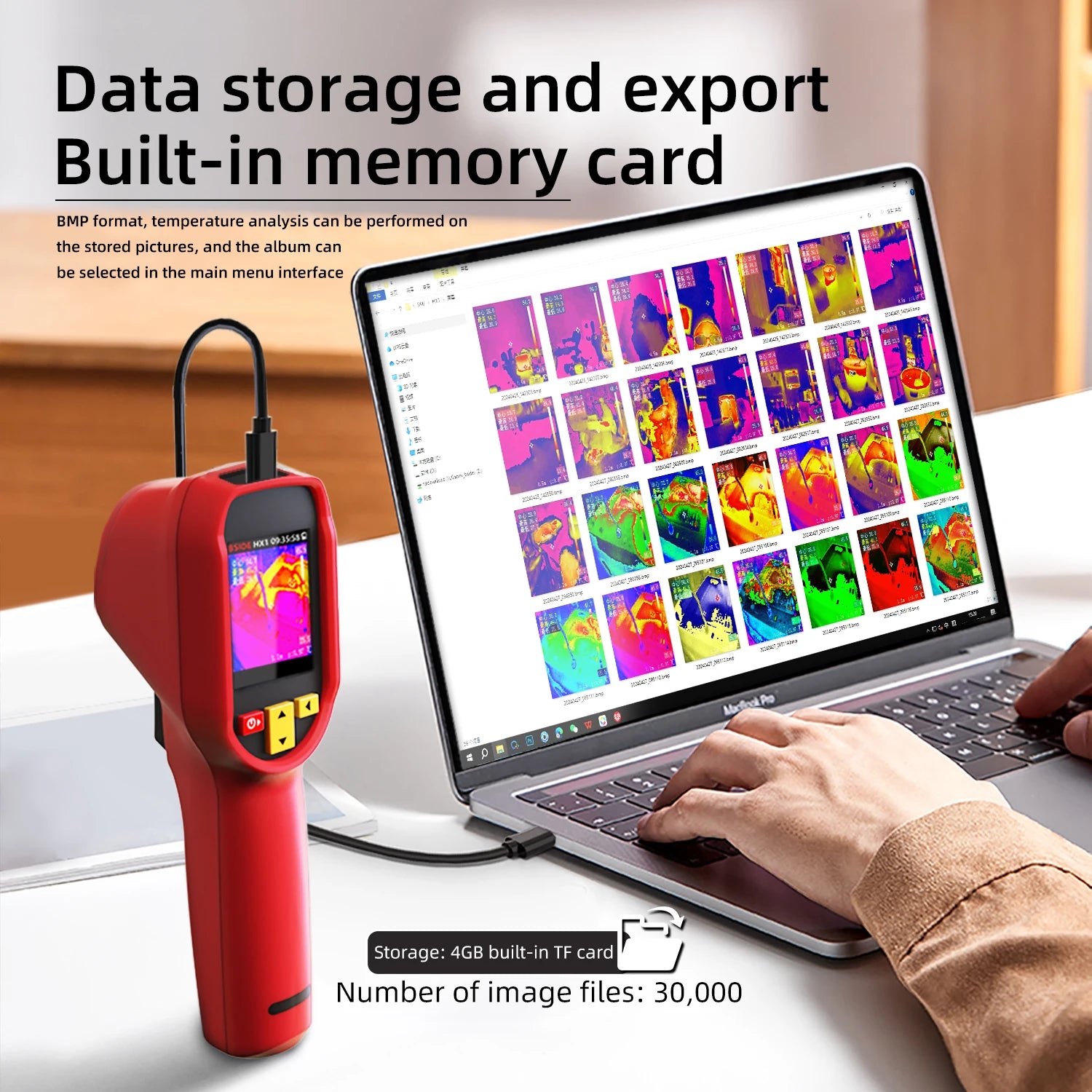 Portable Thermal Imaging Camera 240×240 Resolution -20°C to 550°C with 2.4 Inch Display and 15 Color Modes