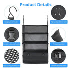 Portable Hanging Travel Storage Organizer with Compartments for Clothes and Accessories
